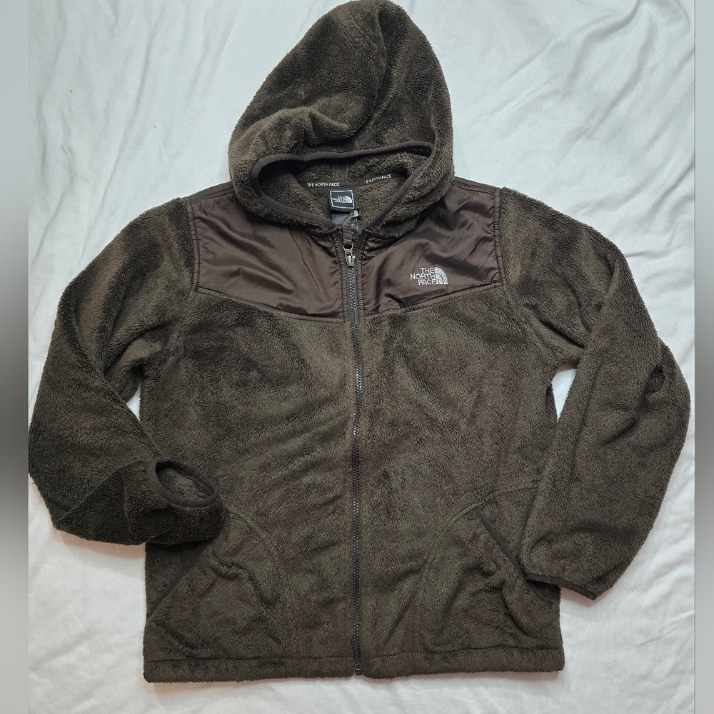 THE NORTH FACE OSO Fleece Hoodie Jacket Brown Girl's Size XL